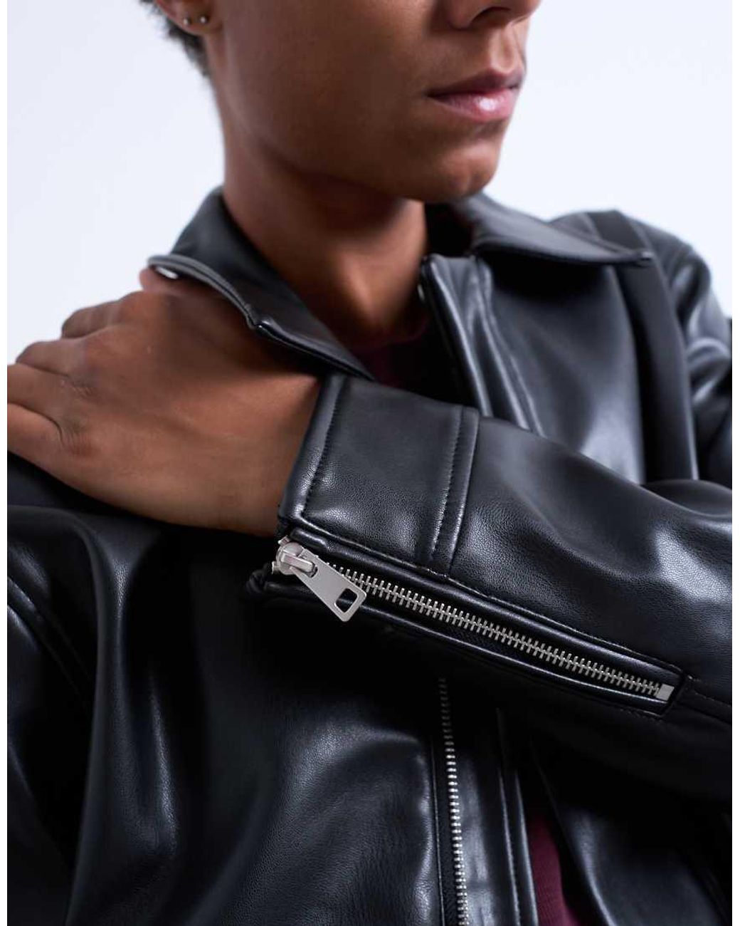 Topman White Soft Faux Leather Jacket for men