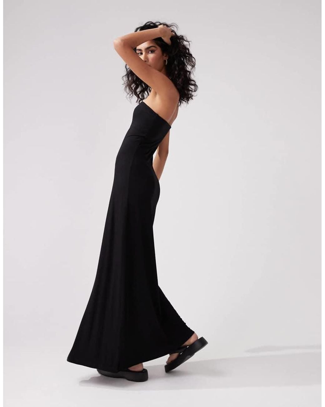 ASOS Black Maxi Dress Bandeau With Full Hem