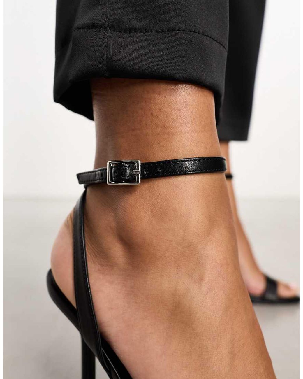 ASOS Black Nahlia Detachable Corsage Barely There Heeled Sandals