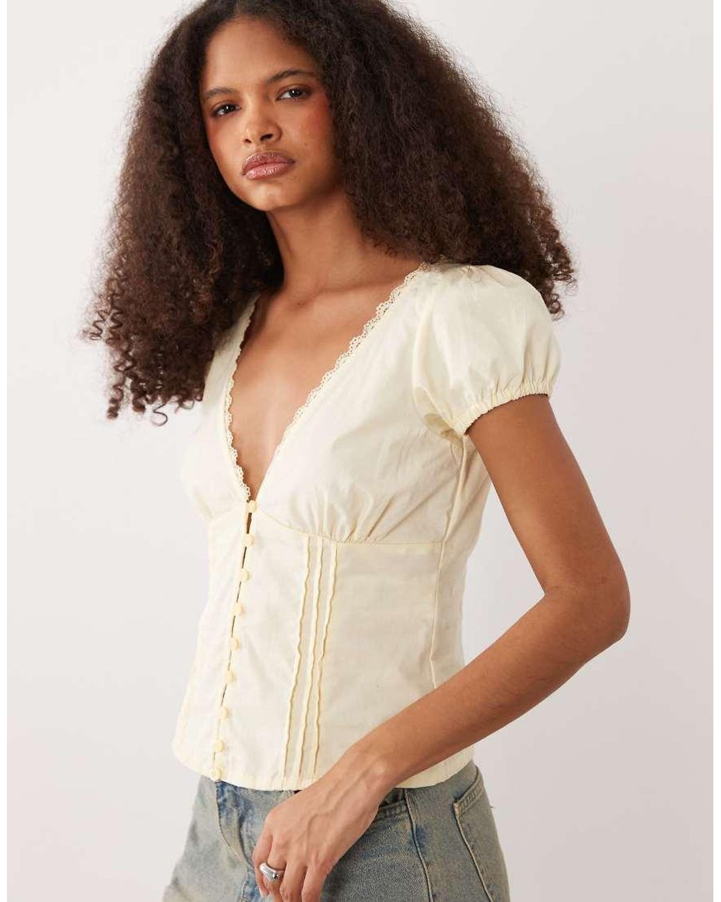 Motel Natural Ilias Corset Poplin Top