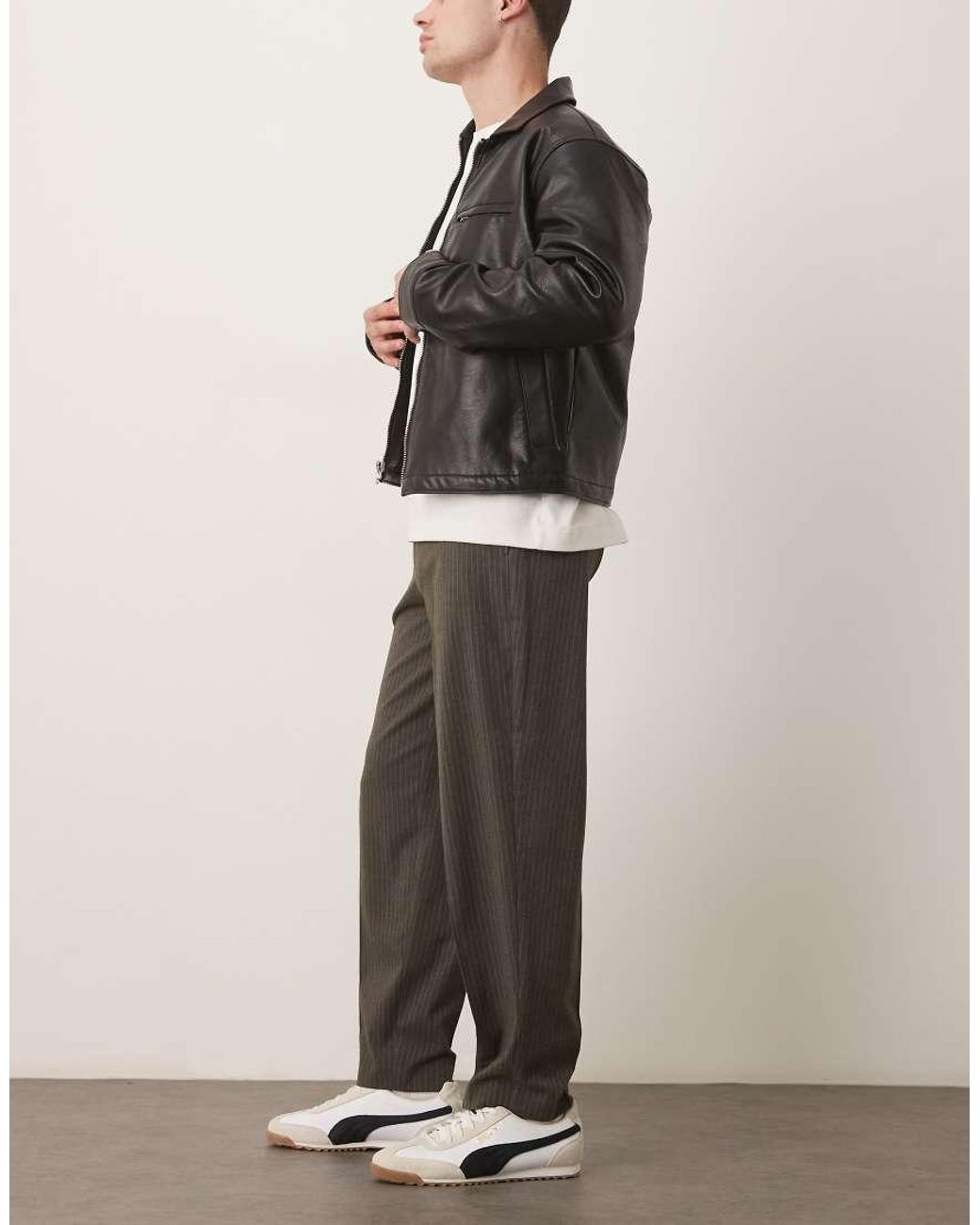 ASOS Black Smart Oversized Tapered Trousers for men