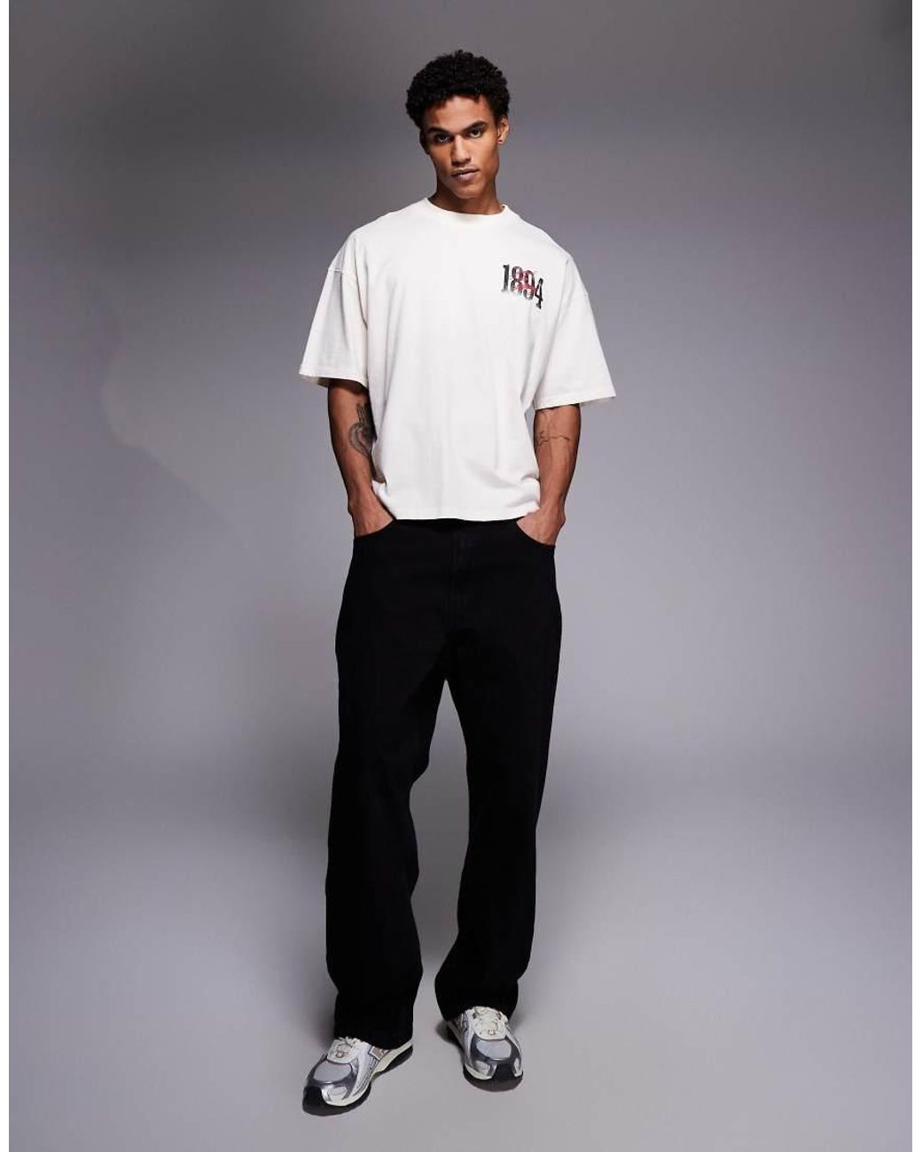 Good For Nothing Gray Oversized T-shirt for men
