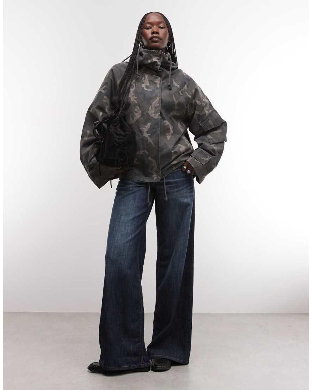 Weekday Gray Funnel Neck Jacket With Hood