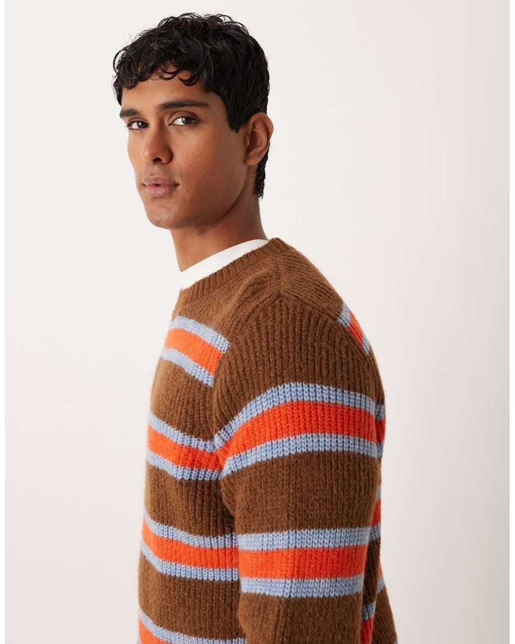 ASOS Red Relaxed Knitted Crew Neck Jumper for men