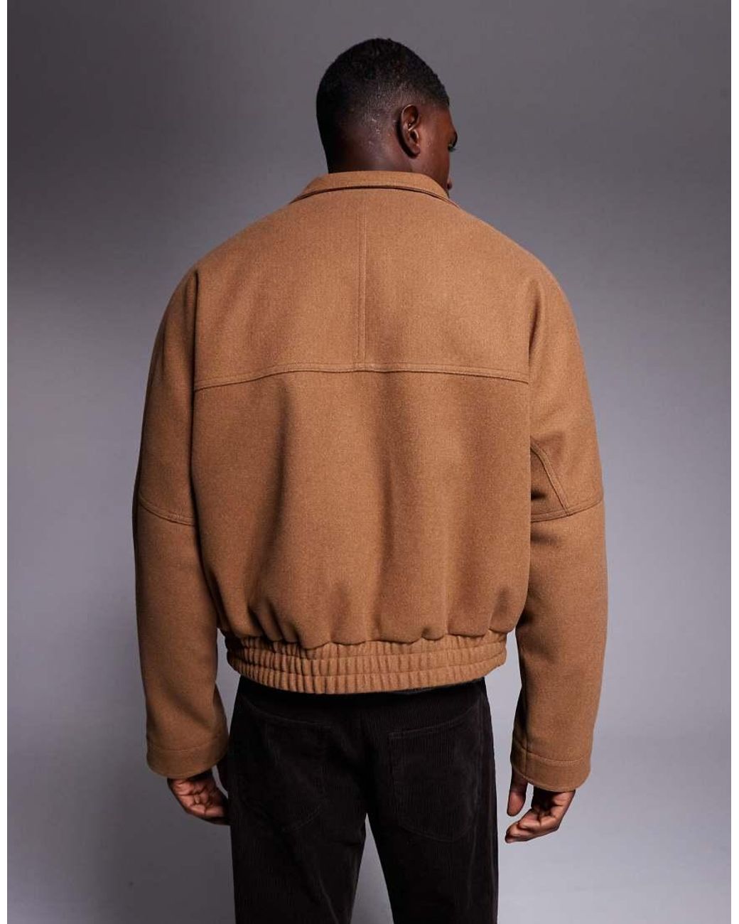 ASOS Brown Harrington Jacket for men
