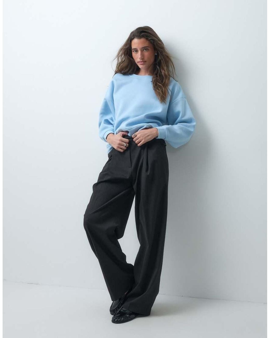 Sudadera Oversize Claro Pieces de color Blue