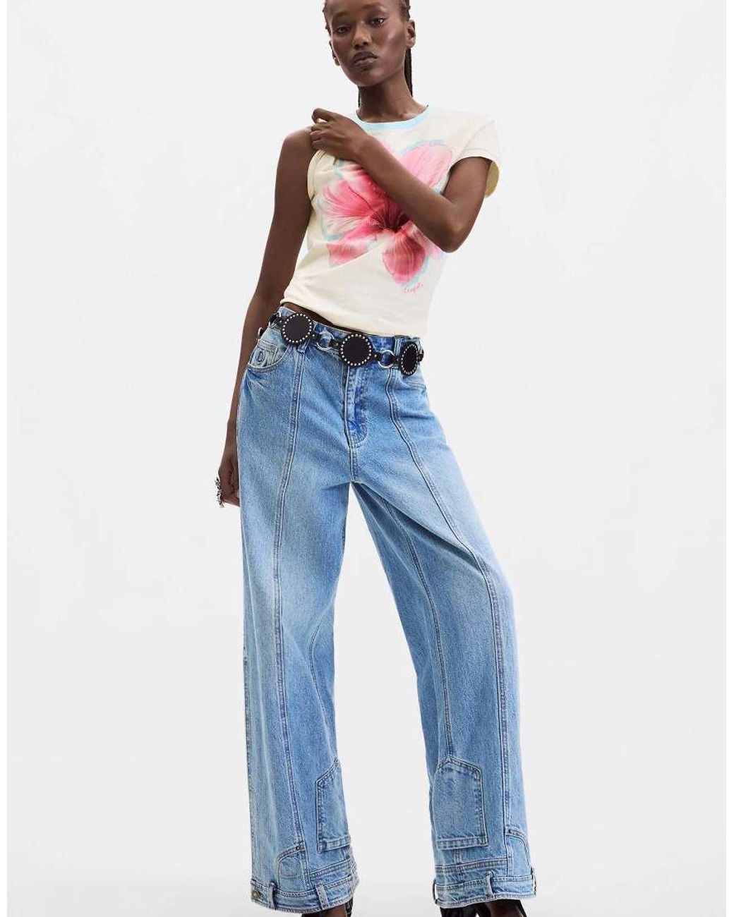 Desigual Red Floral Printed T-Shirt