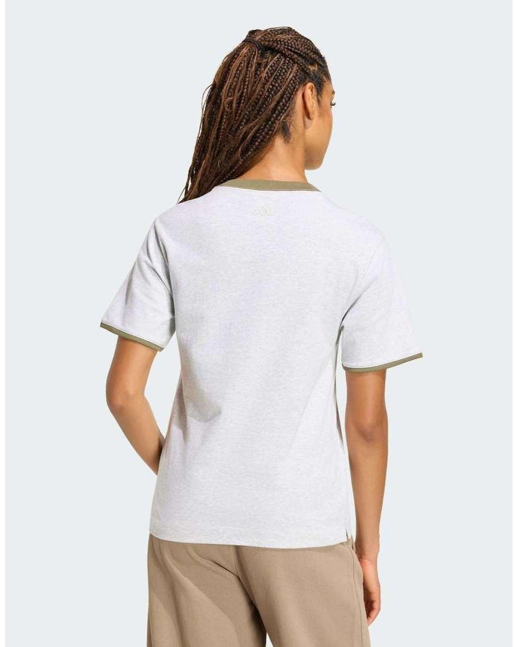 Adidas Originals White Seasonal Essentials Colorpop T-shirt With Embroidered Graphic