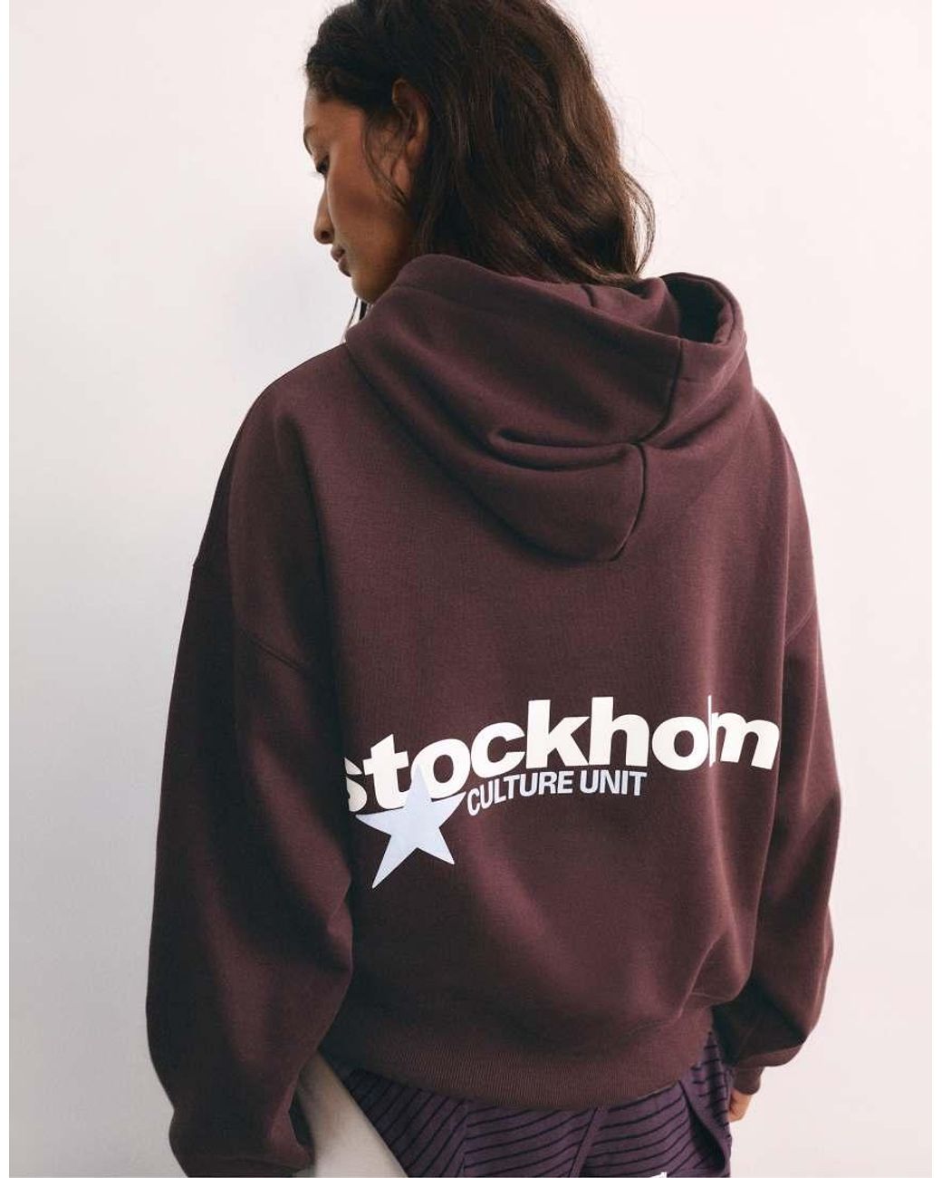 Pull&Bear Brown Graphic Hoodie