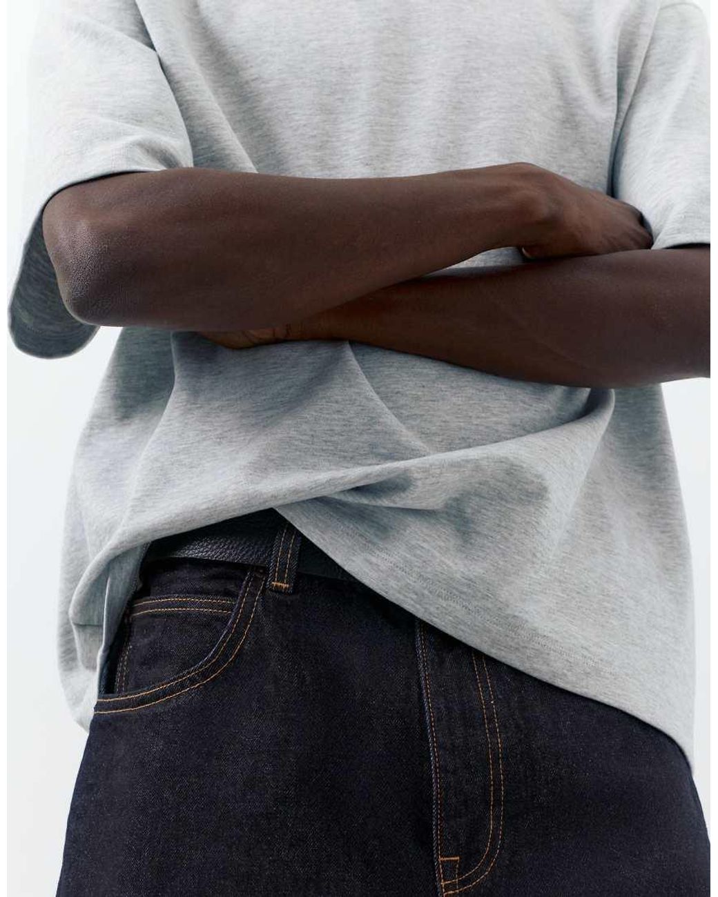 Pull&Bear Blue Baggy Relaxed Fit Denim Bermuda Shorts for men