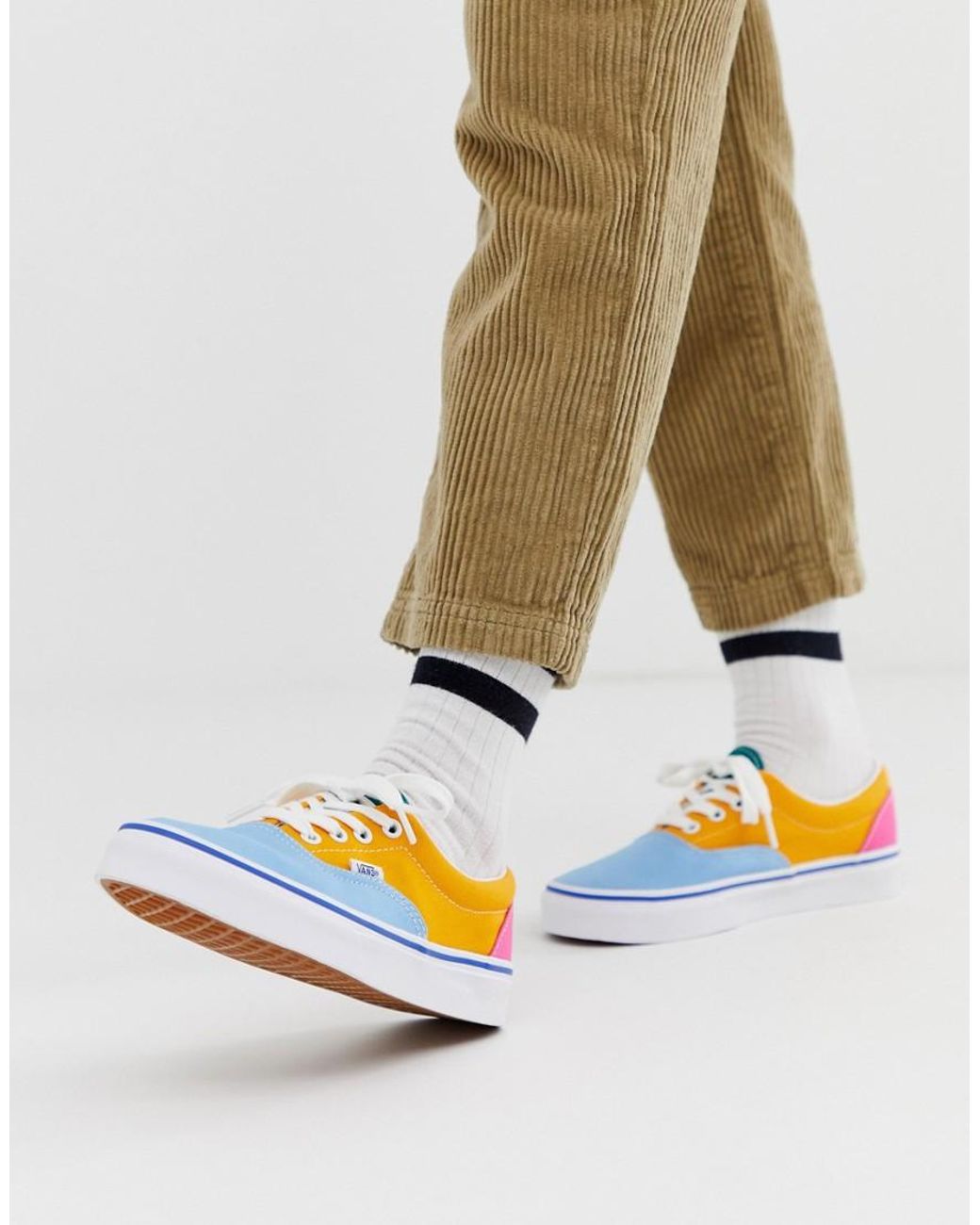 vans era stacked colour block trainers
