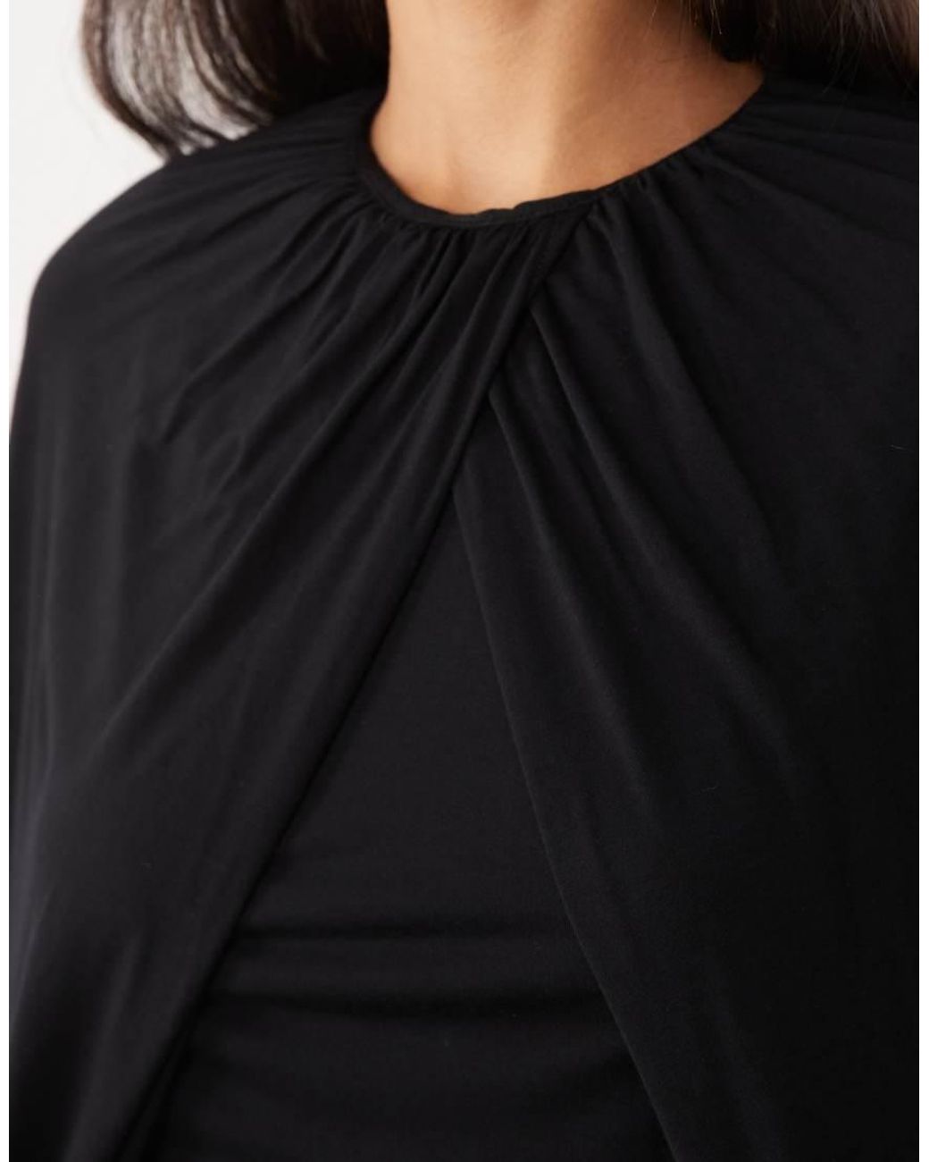 ASOS Black Cape Sleeve Top