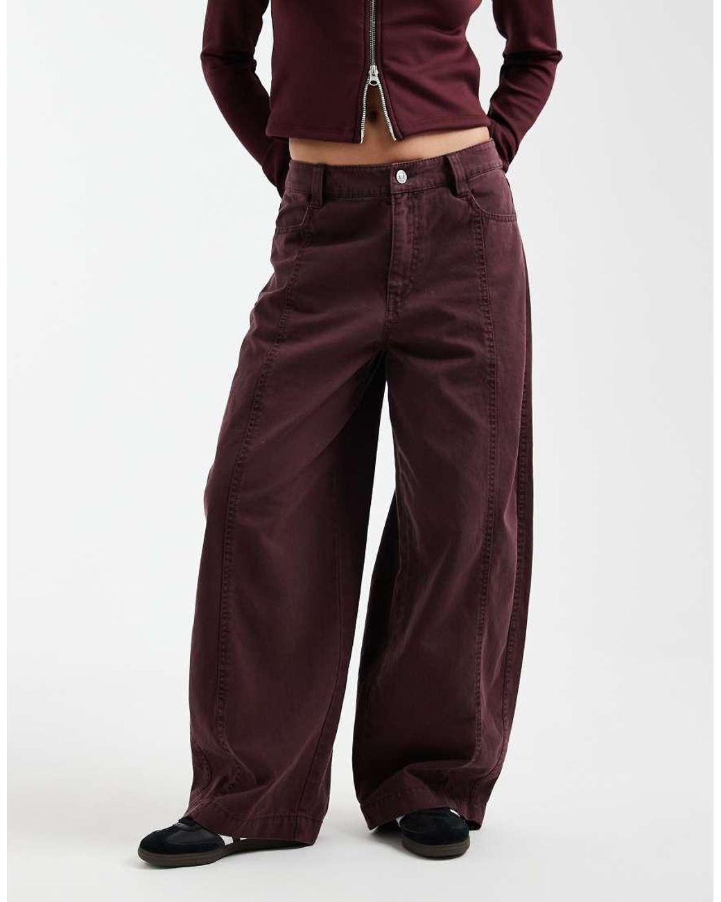 ASOS Red Asos Design Petite Barrel Pants
