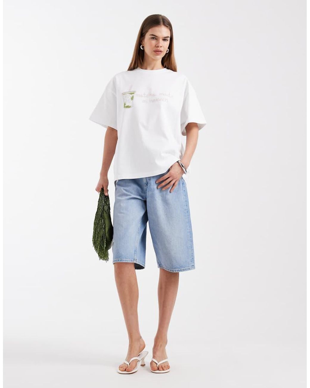 Six Stories White Cotton Embellished 'Matcha Made