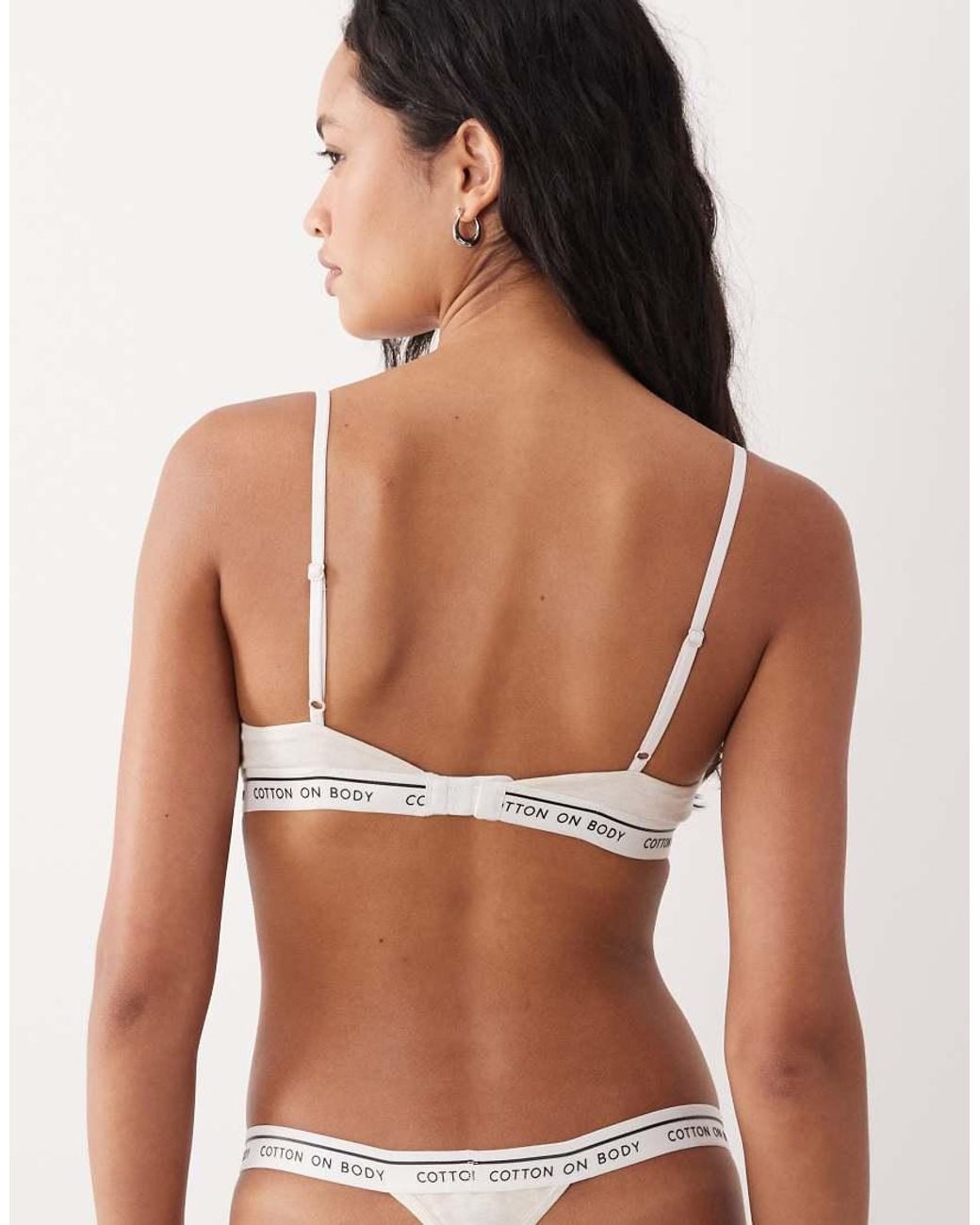 Cotton On Brown Branded Cotton Cross Over Bralette