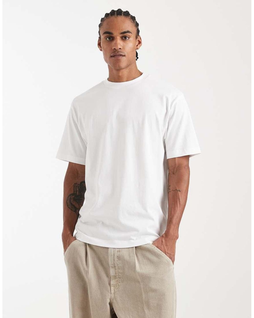 ASOS White Relaxed T-Shirt With Back Print for men