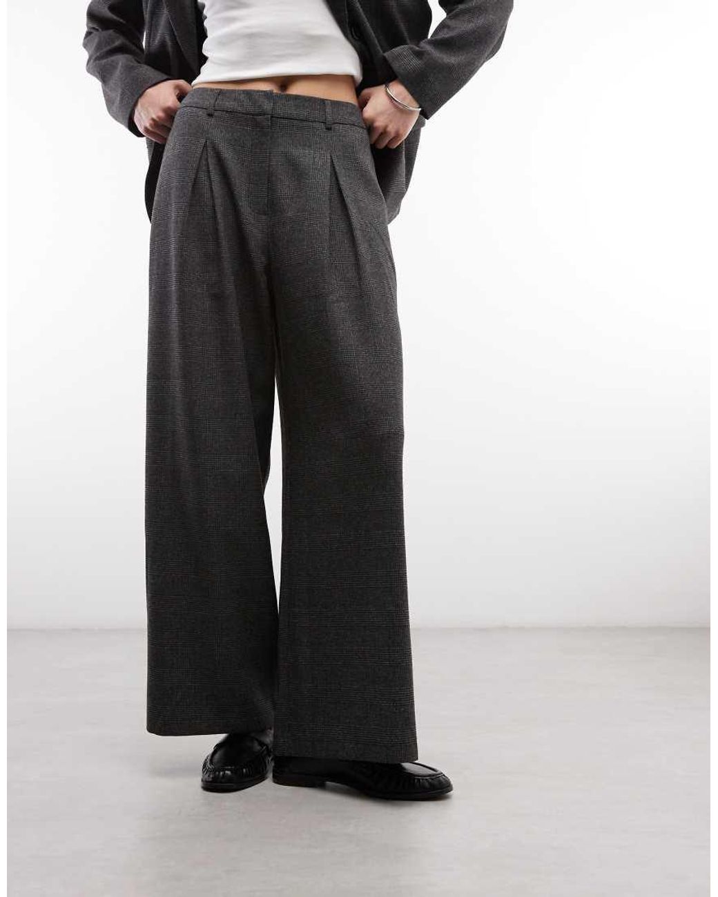 Collusion Black Pleated Wide Leg Trouser