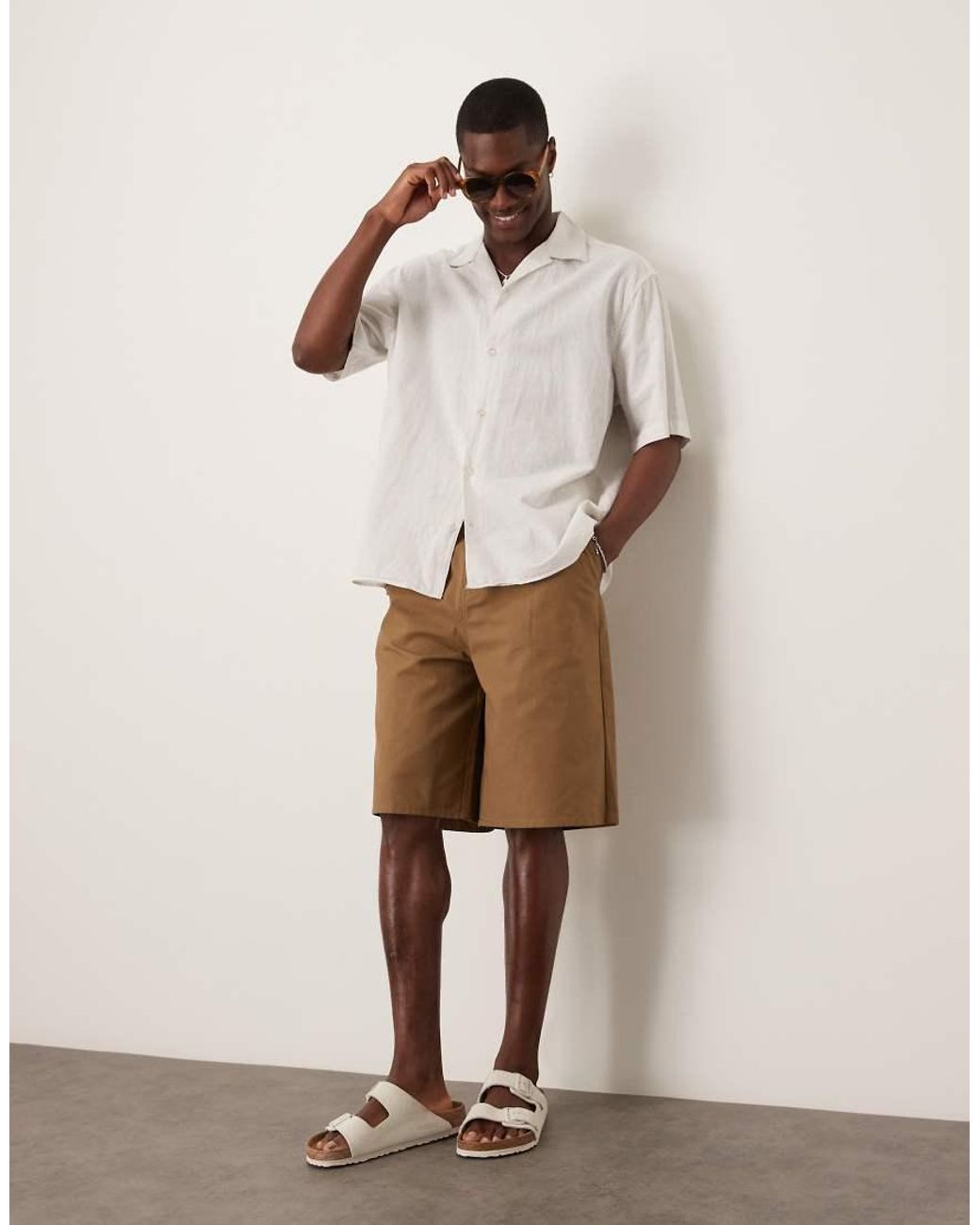 Camicia Bianca A Righe di SELECTED in Natural da Uomo
