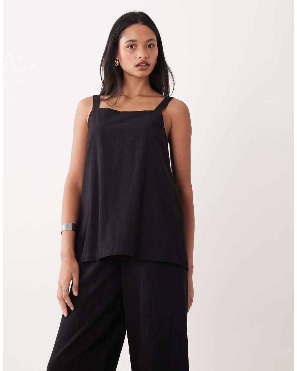 ASOS White Double Layer Cami Jumpsuit
