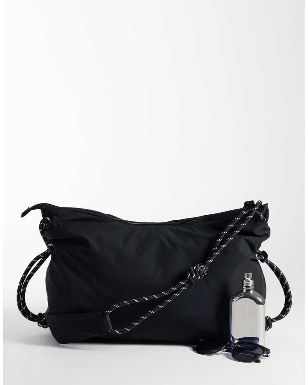 ASOS Black Nylon Slouch Sling Crossbody Bag for men