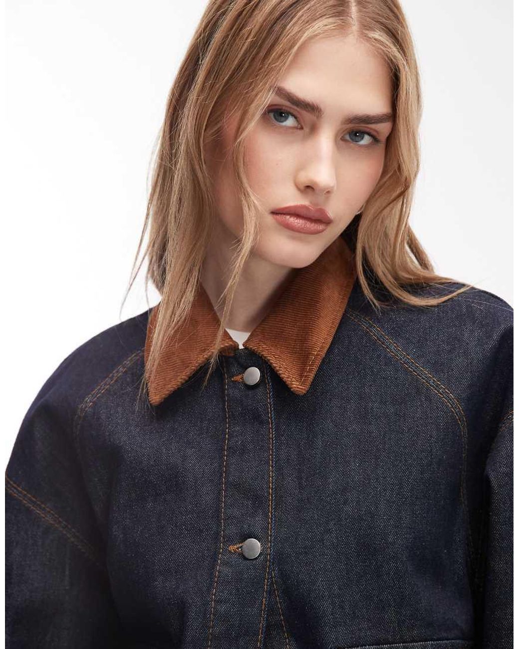 & Other Stories Blue Denim Barn Jacket With Pockets