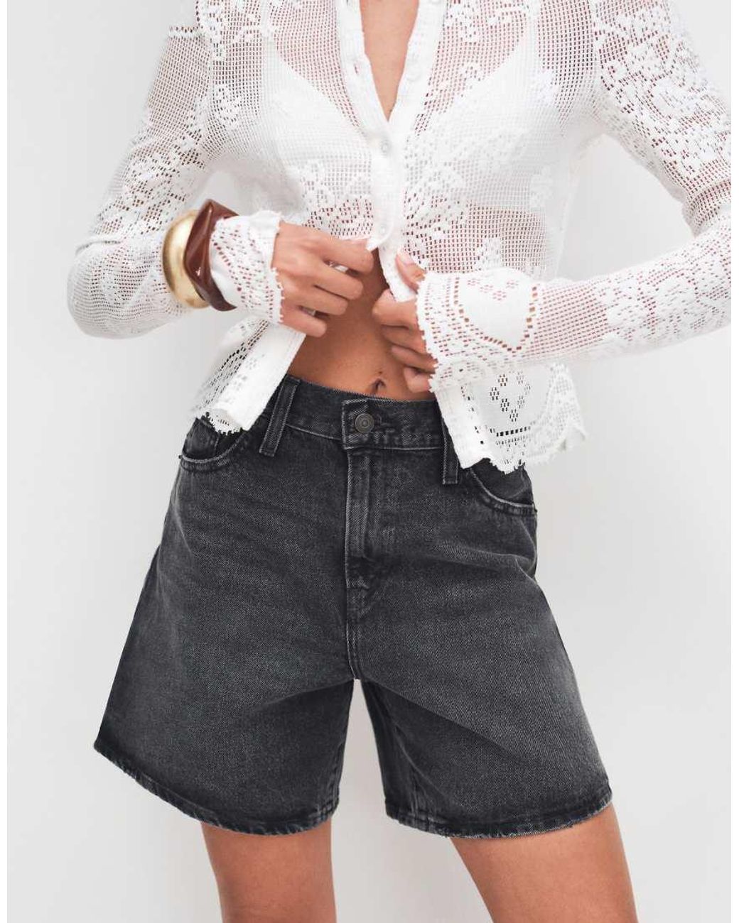Levi's Blue High Waisted baggy Denim Shorts