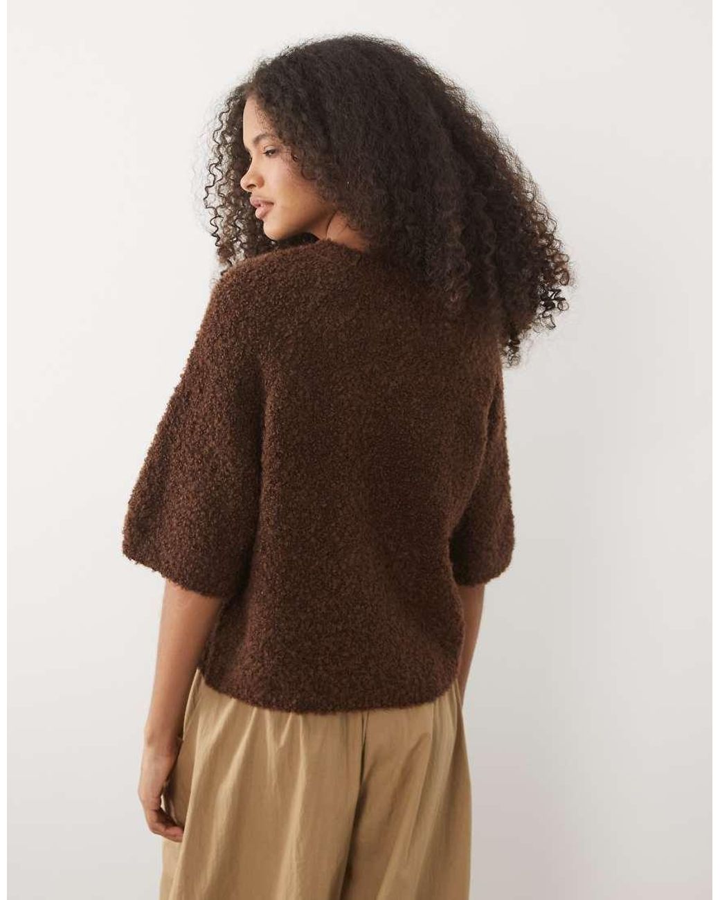 Brave Soul Brown Relaxed Fit Knitted T-Shirt