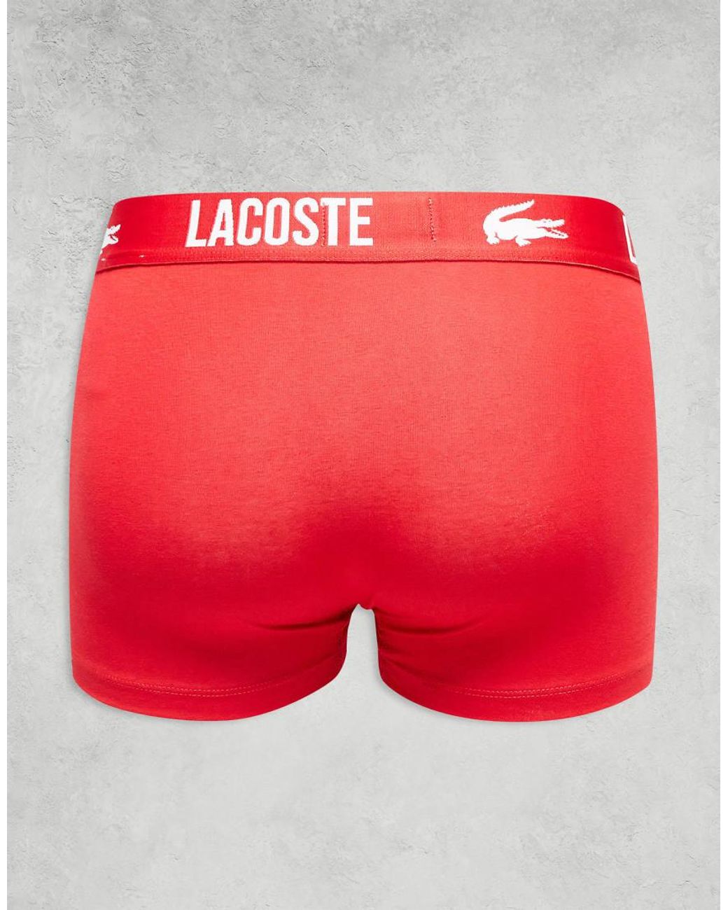 Lacoste Red 3 Pack Trunks for men