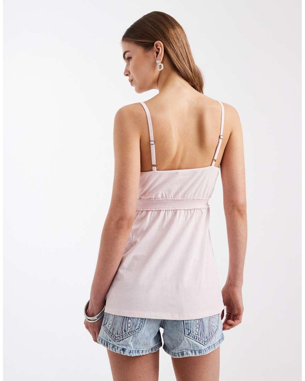 Hollister White Lace Trim Babydoll Cami