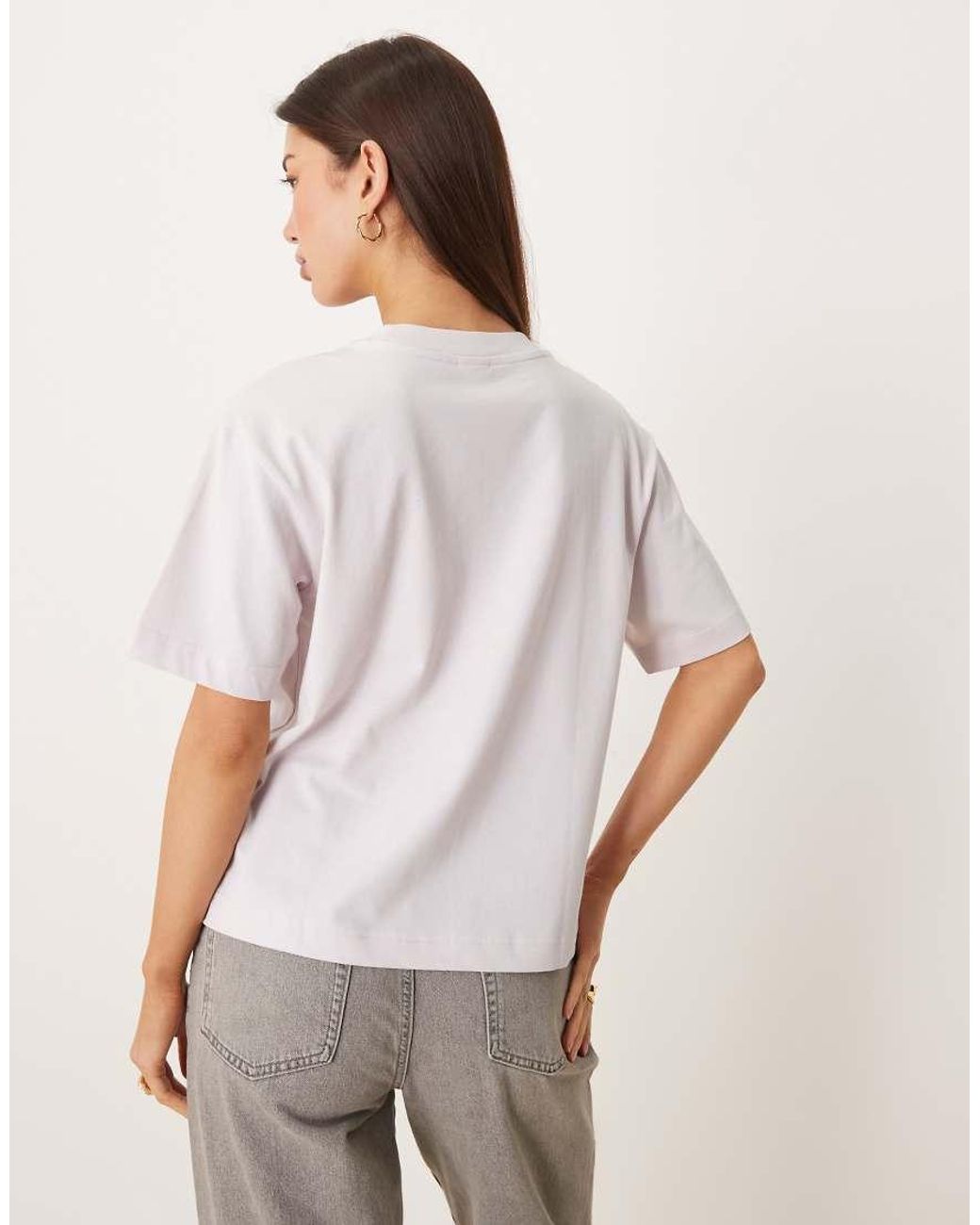 Gina Tricot White Short Sleeve Boxy T-shirt