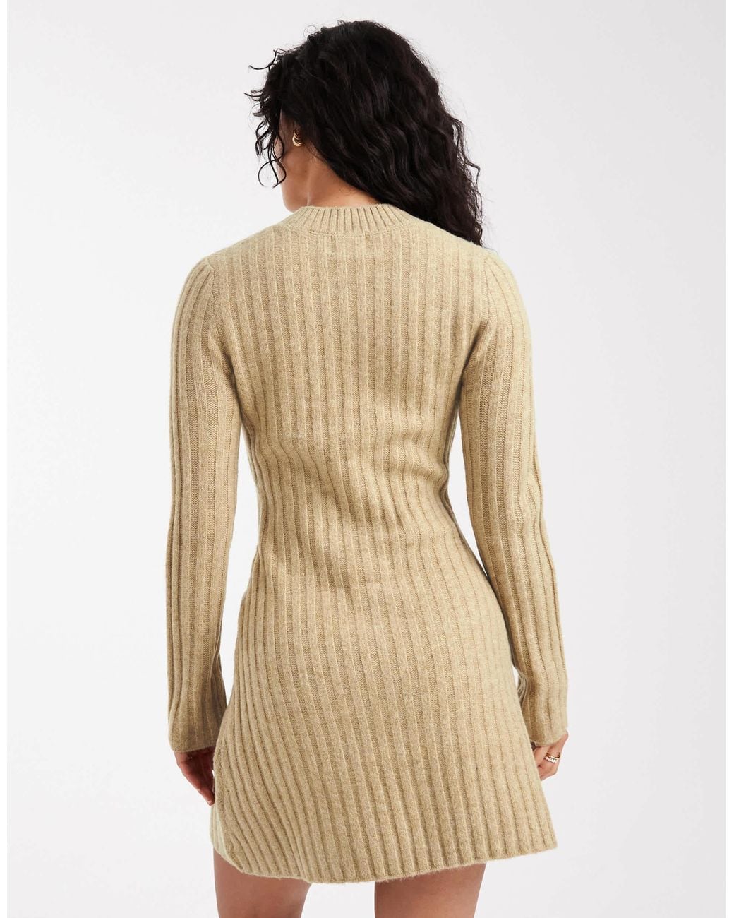 ASOS Natural Knit Structured Mini Dress