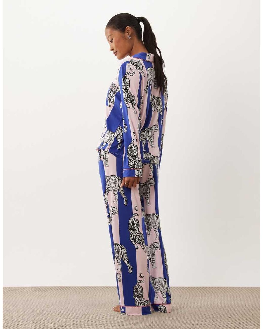 Chelsea Peers Blue Super Soft Button-up Pyjama Set