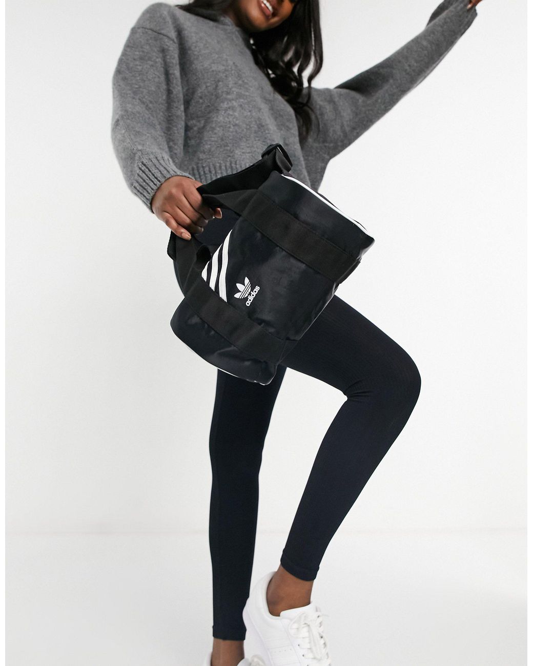 Adidas originals mini duffle bag in black new arrivals