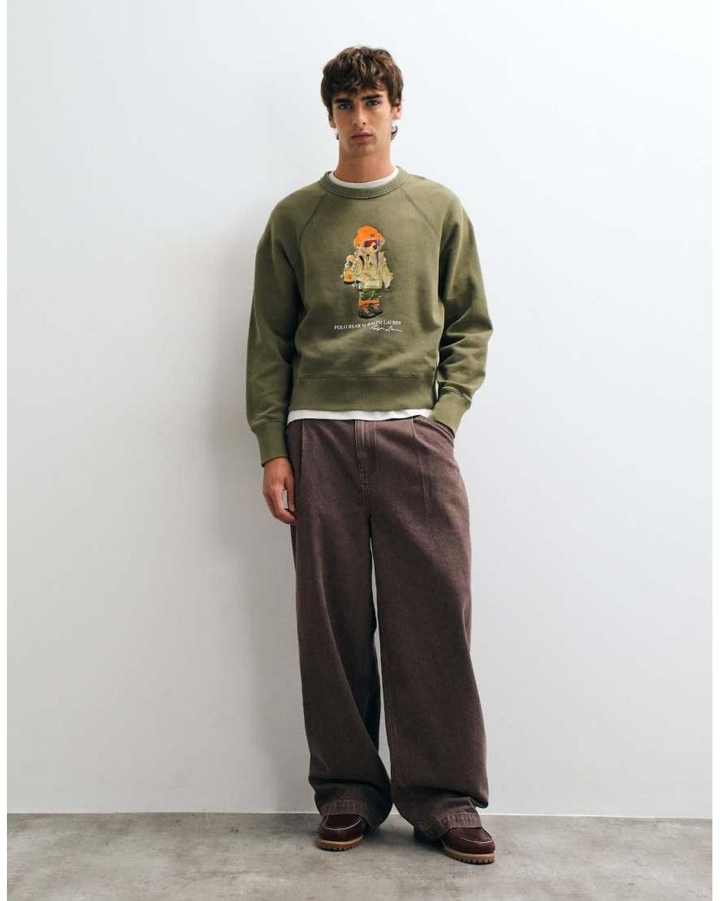 Polo Ralph Lauren Green Seasonal Bear Print Sweatshirt for men
