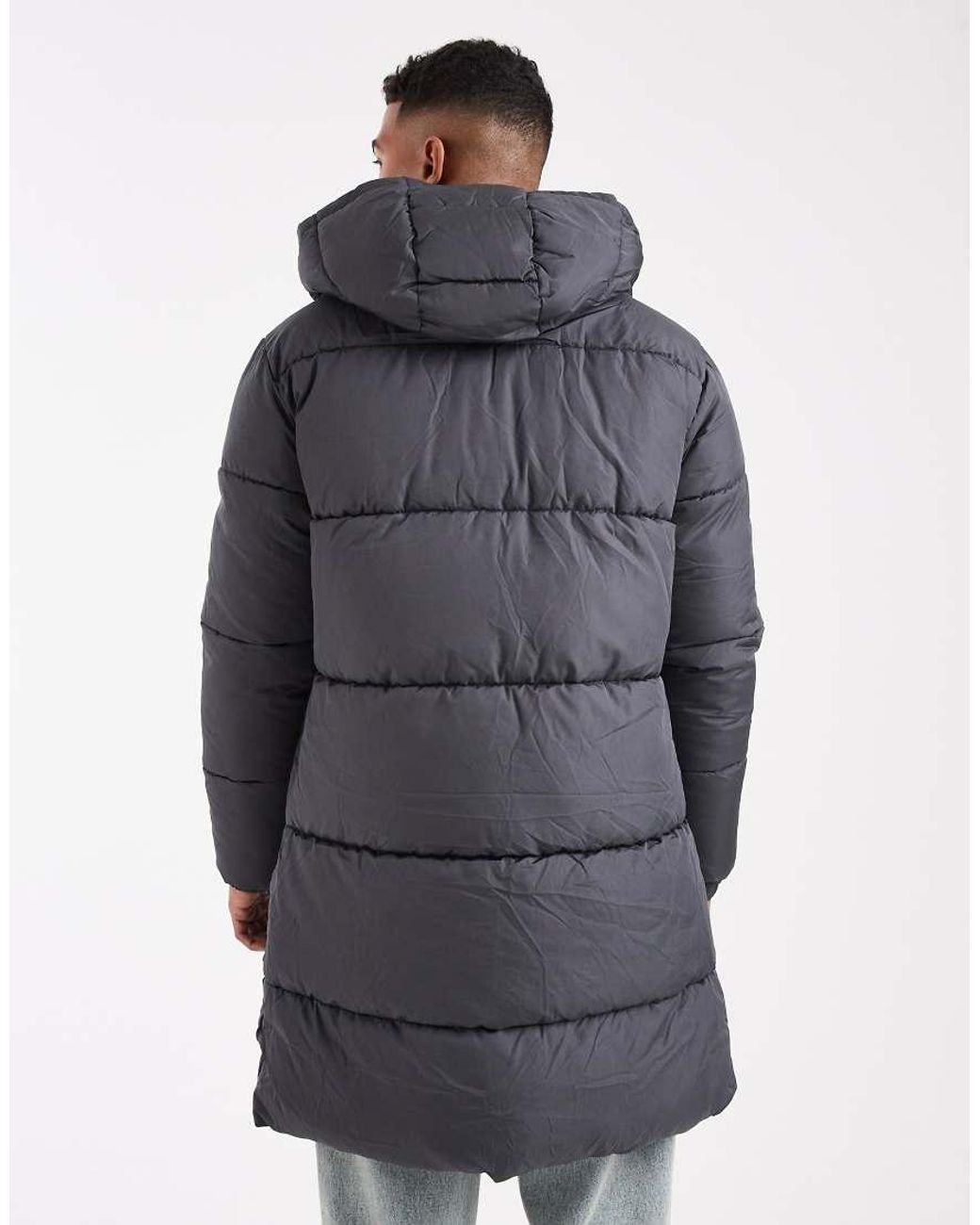 JJ Rebel Gray Longline Padded Coat for men