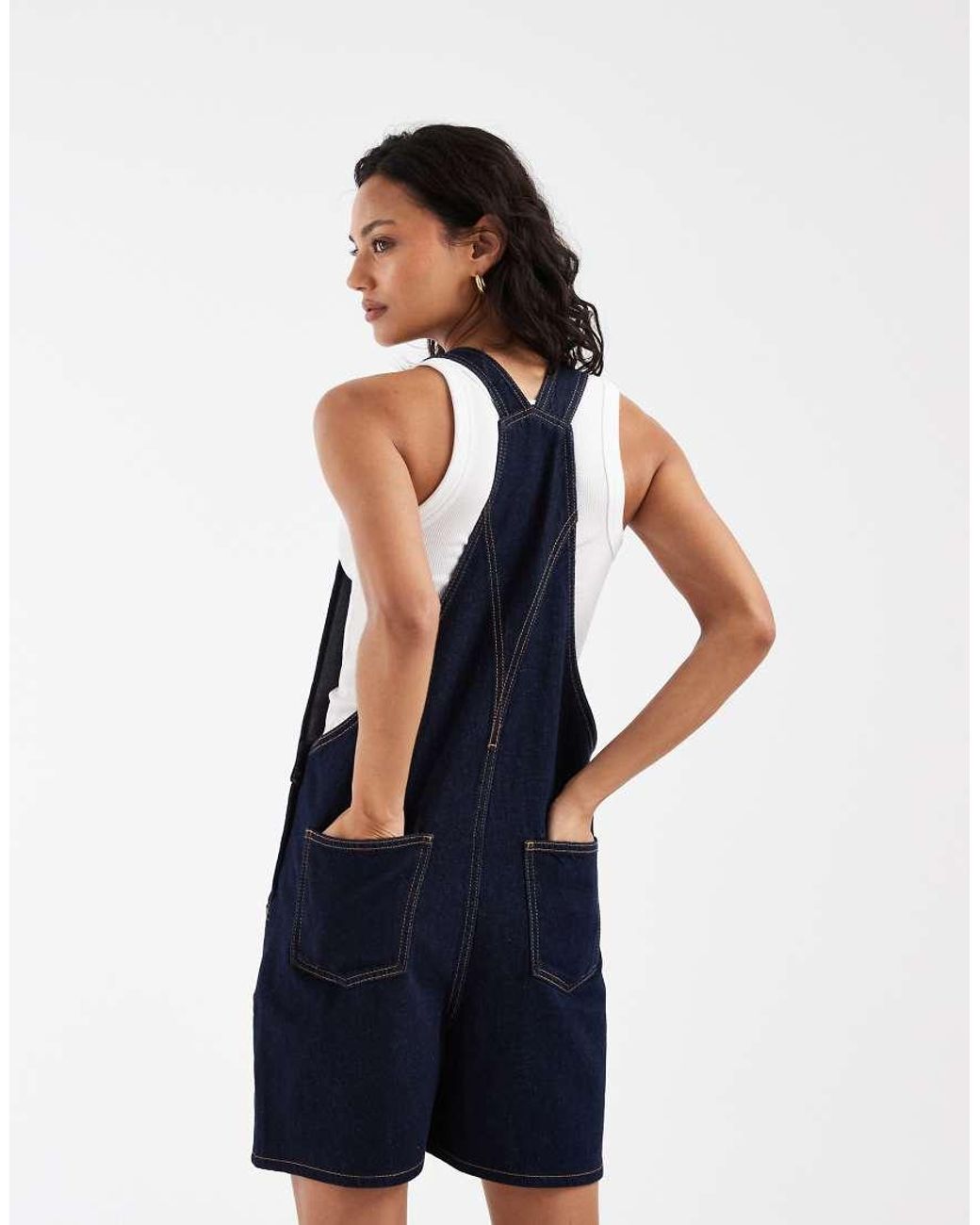 ASOS Blue Denim Dungaree Playsuit