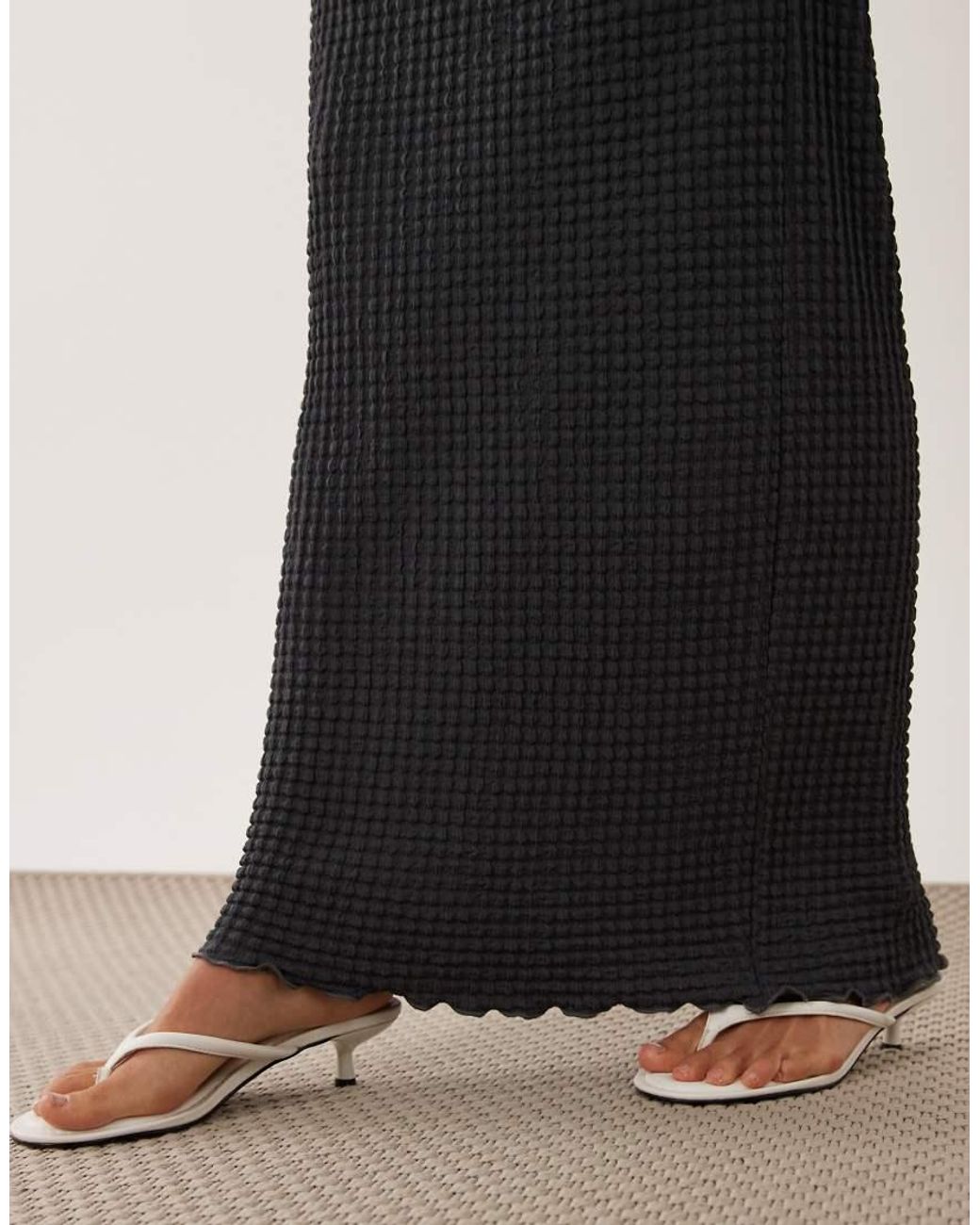 ASOS Black Mix & Match Textured Maxi Skirt