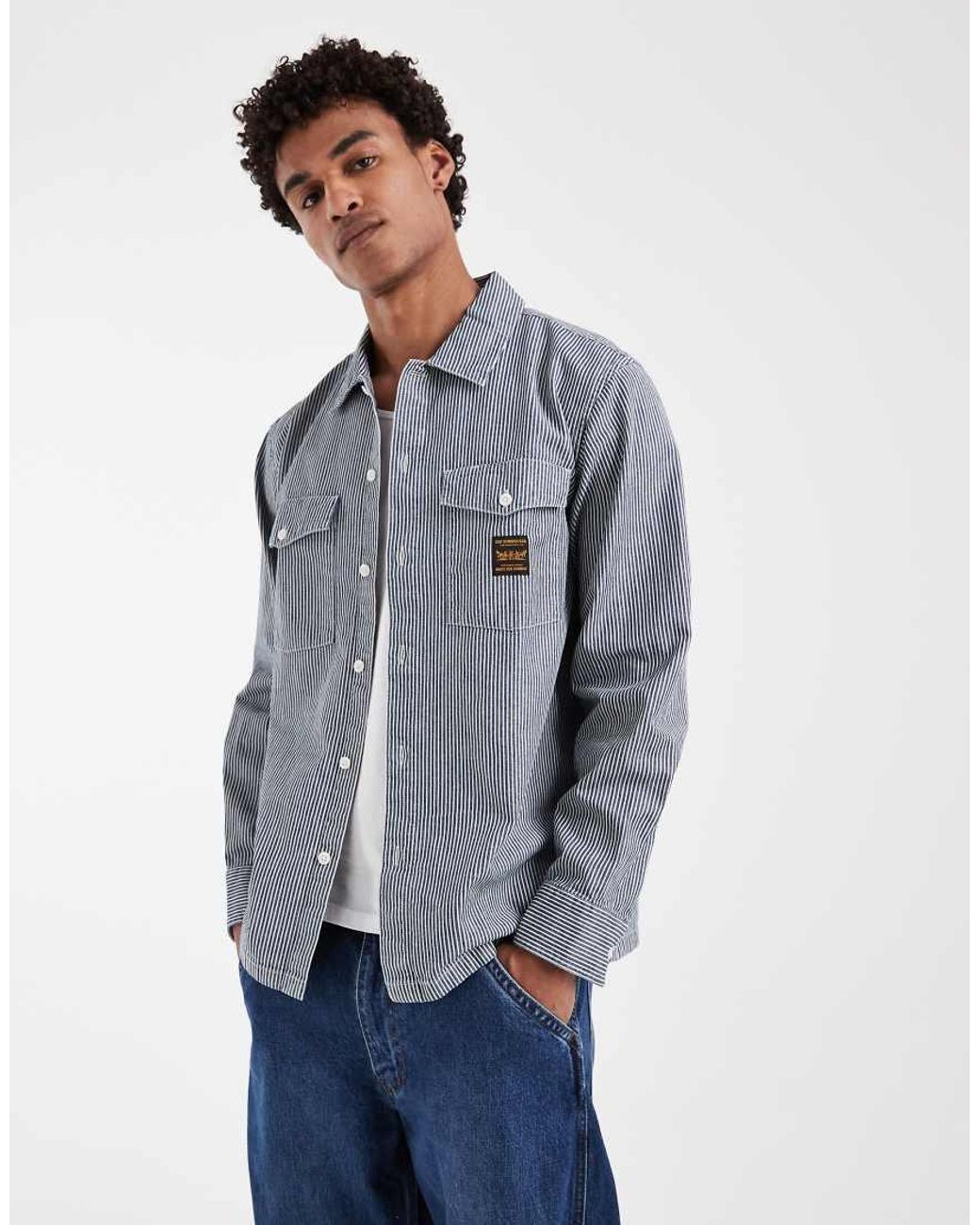 Camicia Workwear A Righe Con Tasca di Levi's in Blue da Uomo