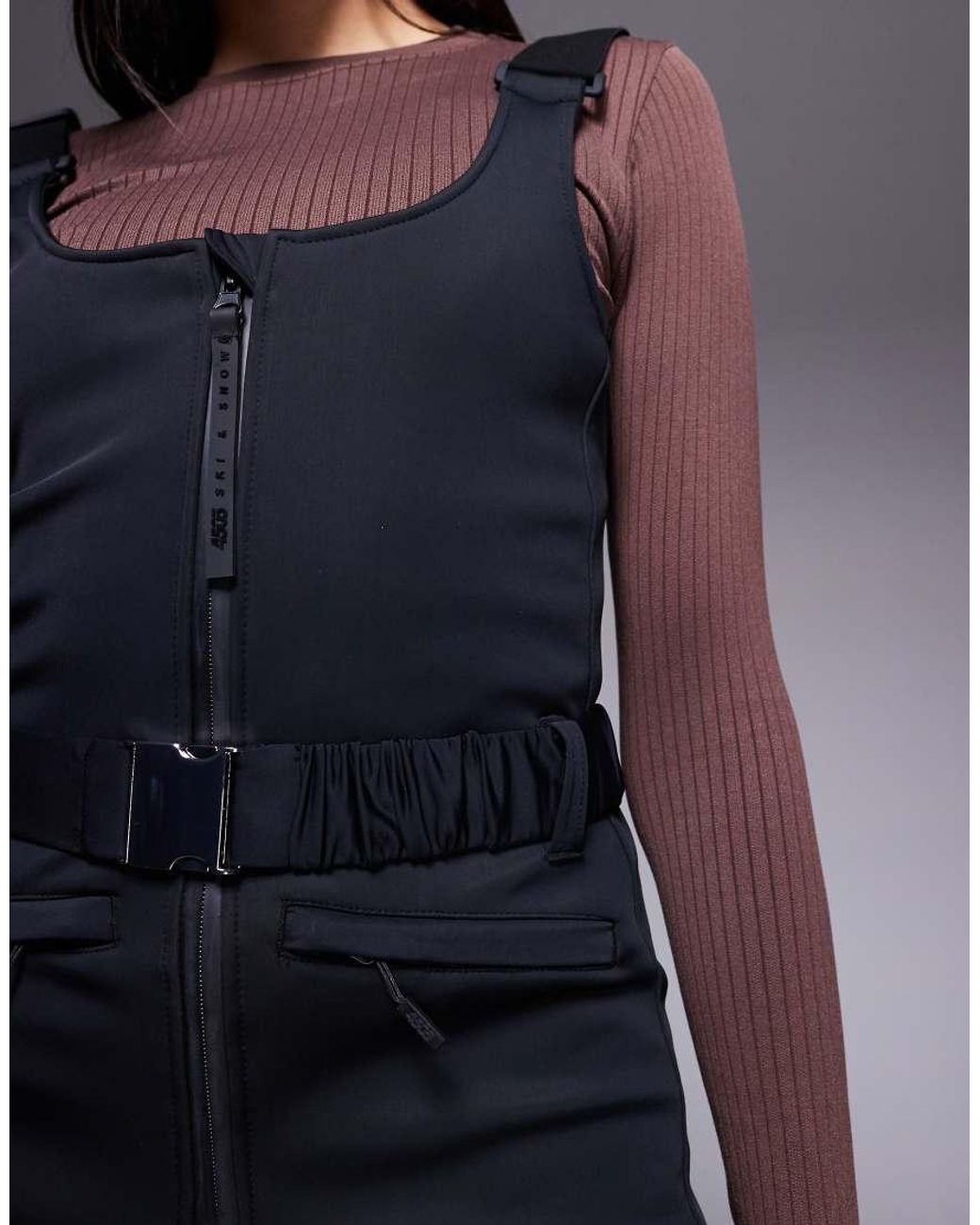 ASOS 4505 Ski & Snow Blue Asos 4505 Tall Ski Soft Shell Belted Water Repellent Bib Salopettes
