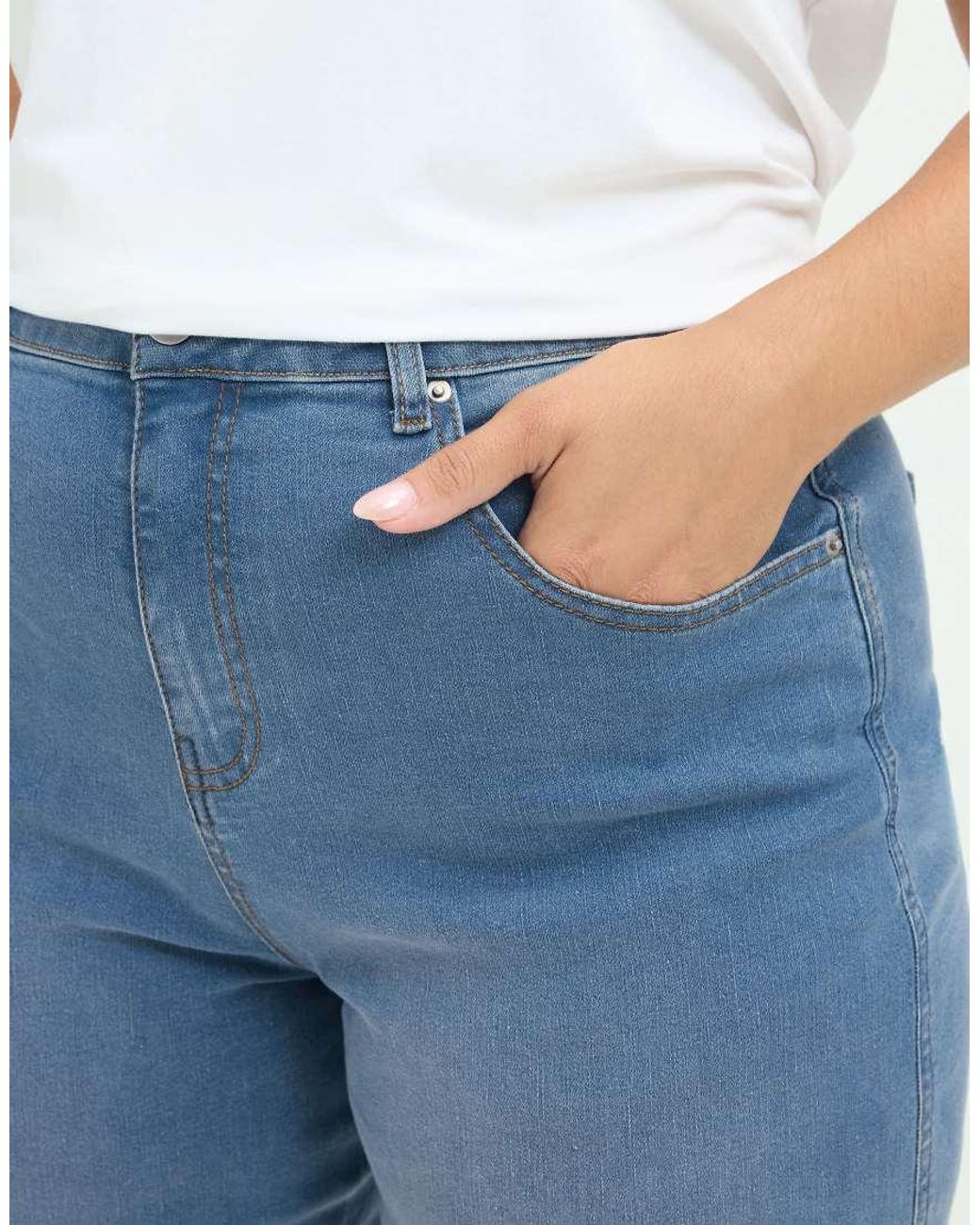 Yours Clothing Blue Barrel Leg Jeans