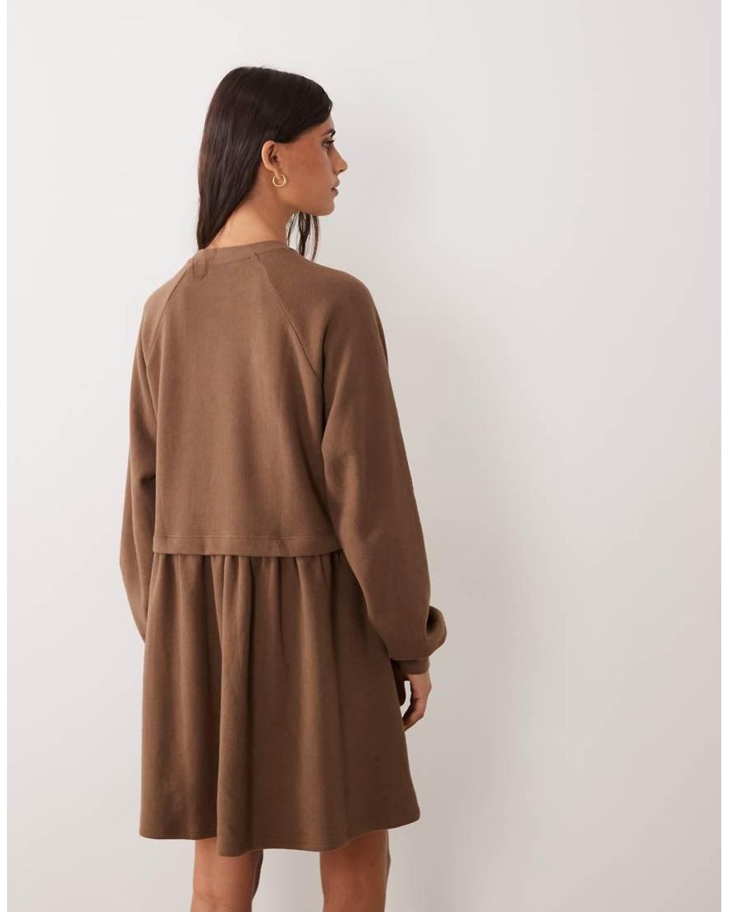 Miss Selfridge Brown Super Soft Brushed Smock Dress