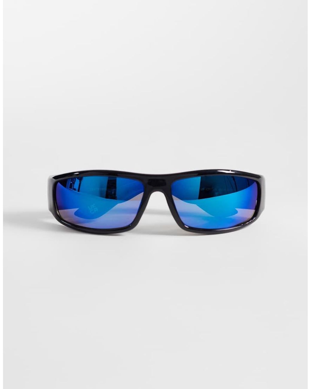 ASOS Blue Wrap Sunglasses for men
