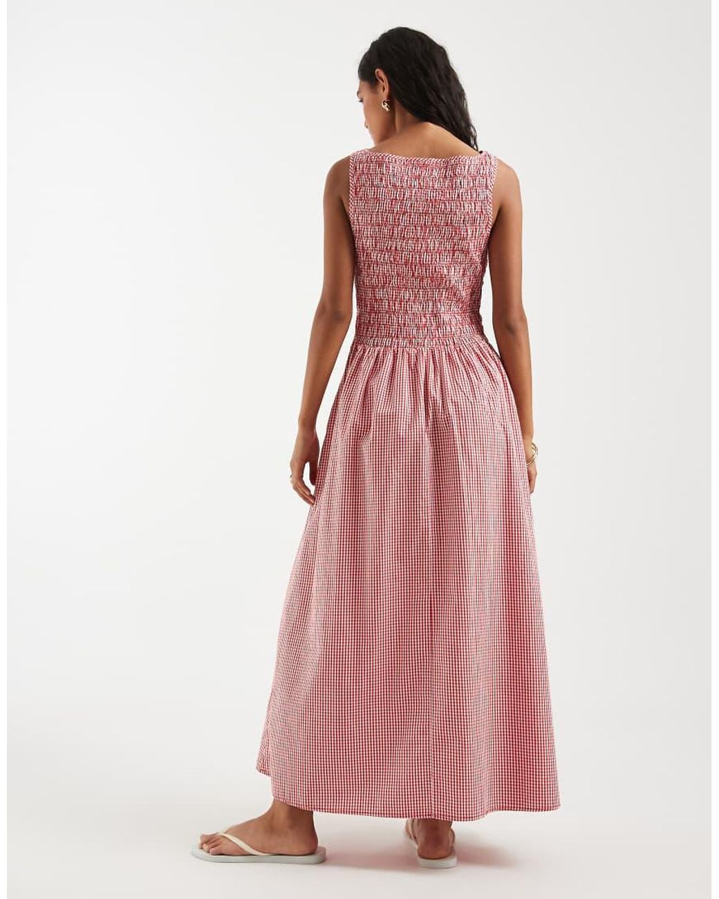 Gap Pink Ruffle Body Midi Dress