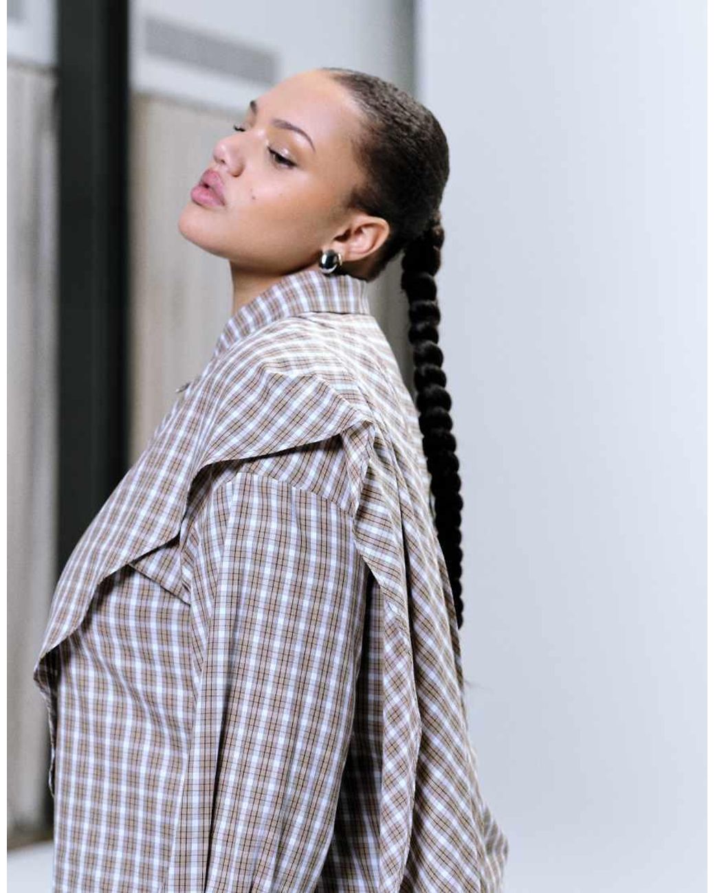 ASOS Gray Wrap Scarf Detail Oversized Shirt