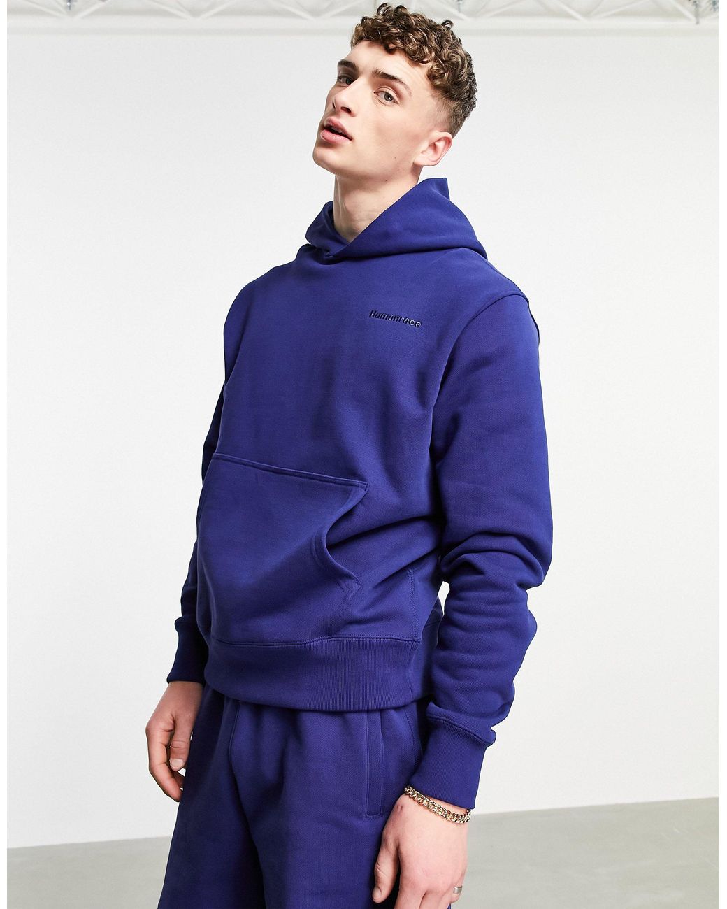 adidas Originals X Pharrell Williams Premium Hoodie in Navy (Blue) for Men  | Lyst