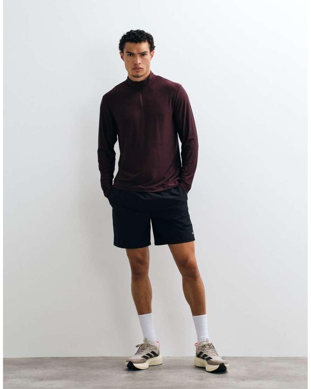 Jack & Jones Blue Sports Quarter Zip Quick Dry Long Sleeve Training Top for men