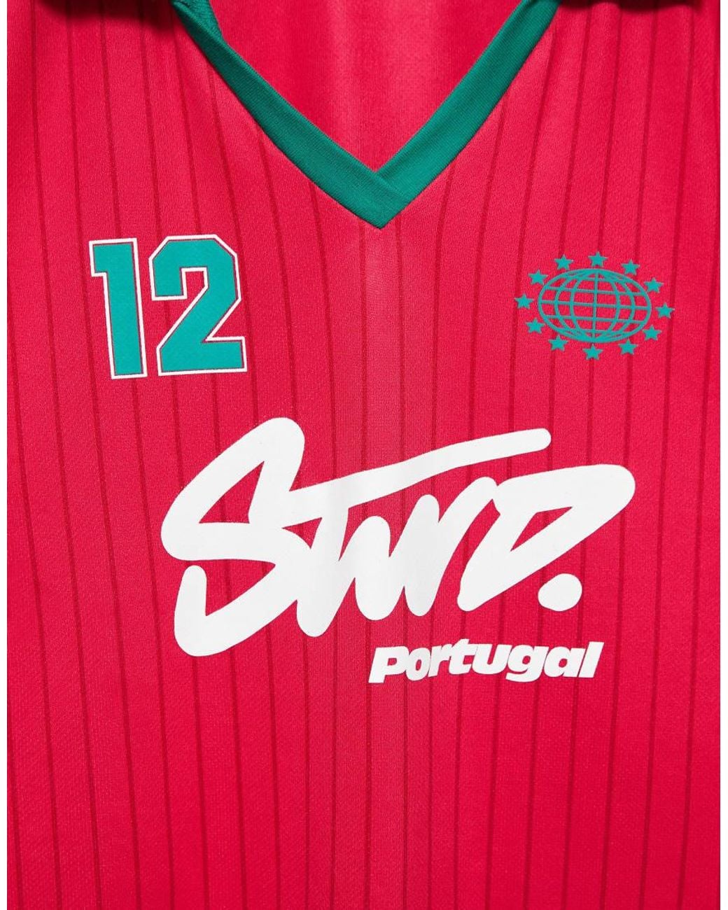 Pull&Bear Red Stwd Portugal Football Polo