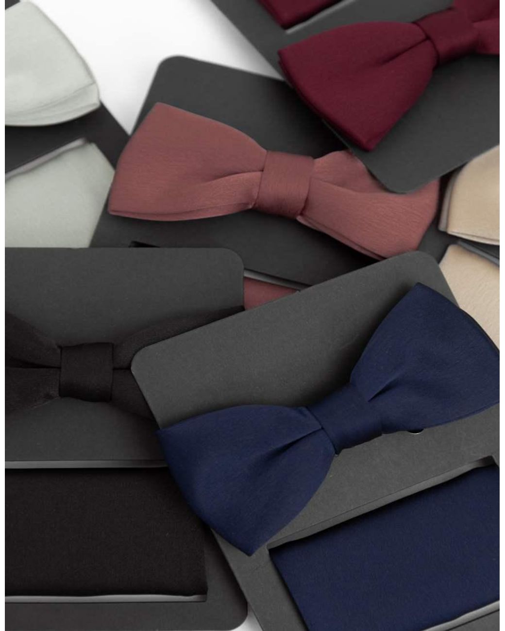 Maya Red Satin Bow Tie Pocket Square Set for men