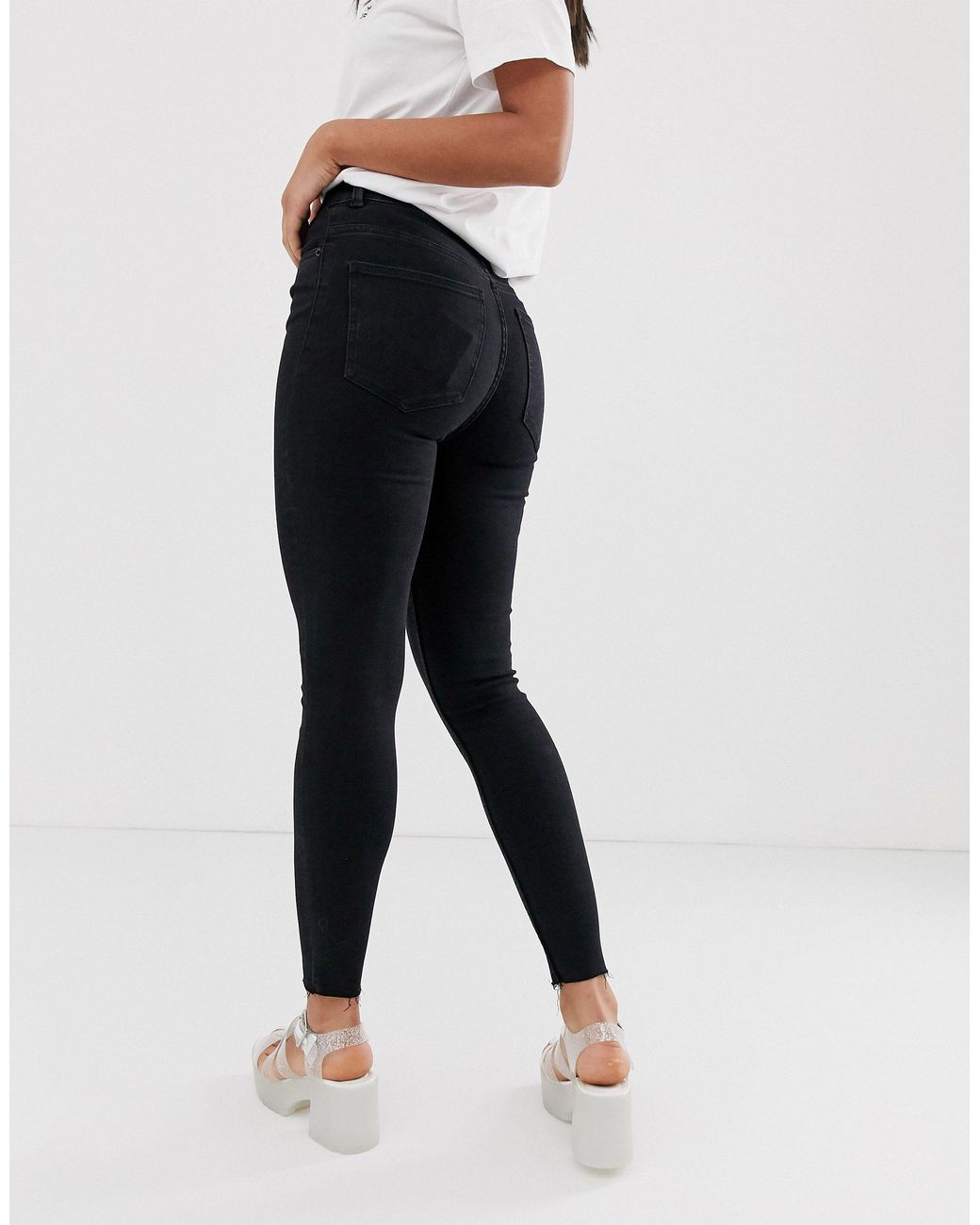 Bershka Denim Super High Waist Skinny Jean in Black - Save 15% - Lyst