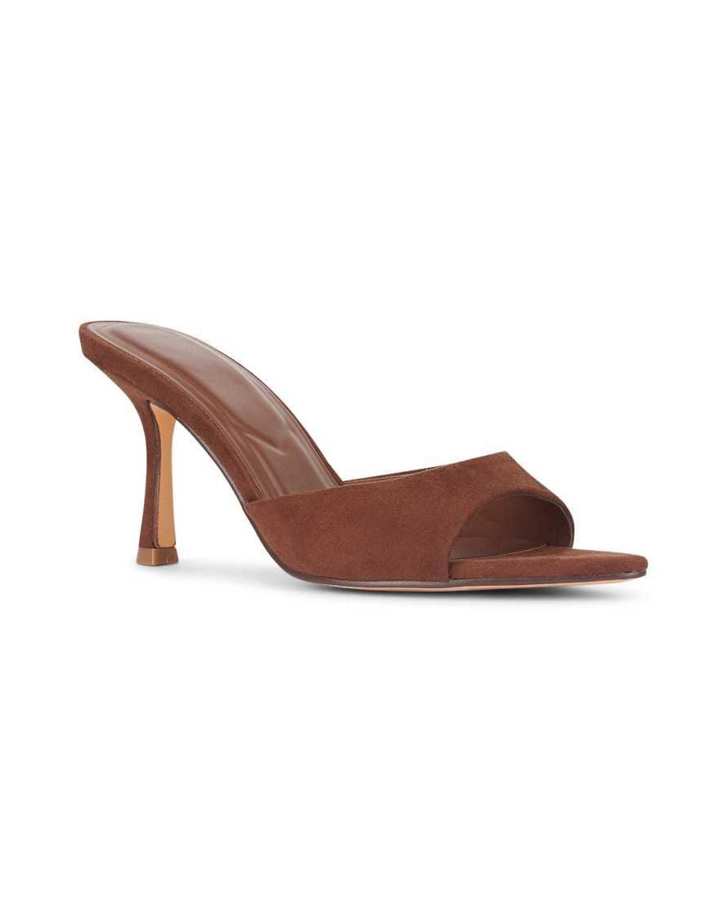 SEQWL Brown Open Toe Slip-On High Heel Mule Sandals